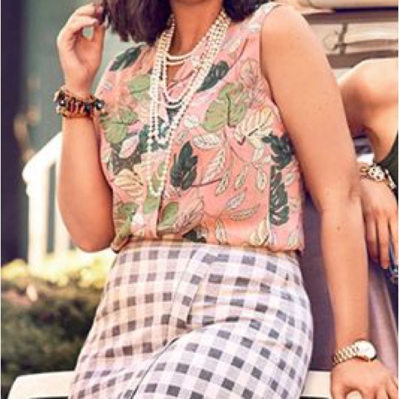 Cabi Top Blouse Tropical Monstera Leaf Sleeveless Women’s Sz Medium - Picture 3 of 12